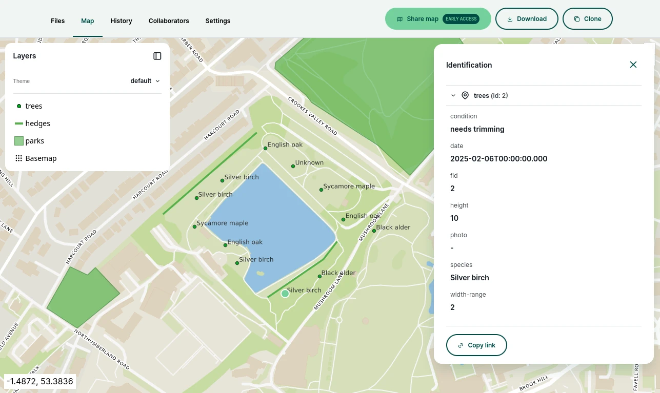 Mergin Maps dashboard maps Mergin Maps dashboard maps