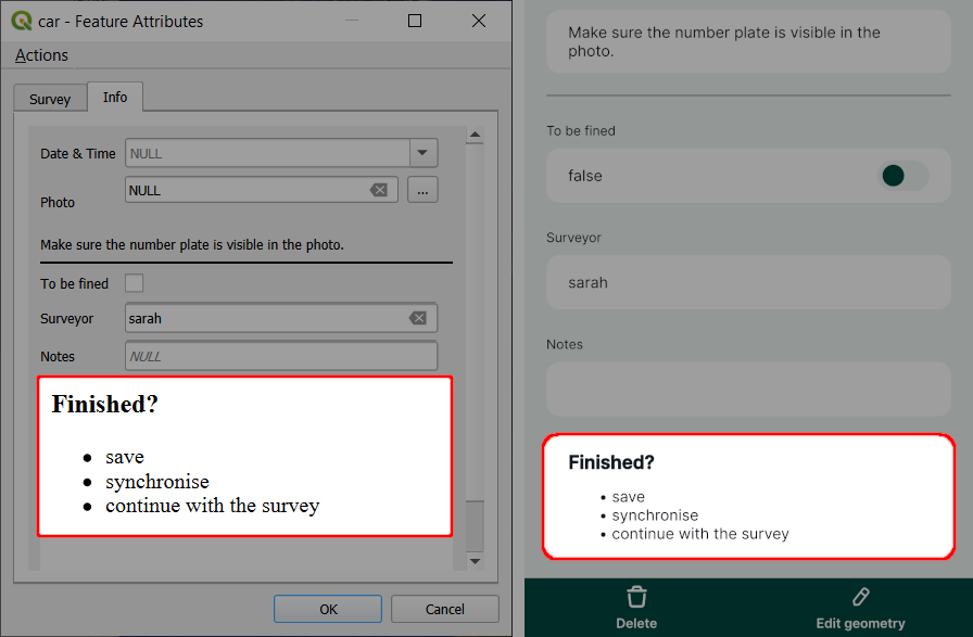 HTML widget in QGIS and in Mergin Maps mobile app attributes form