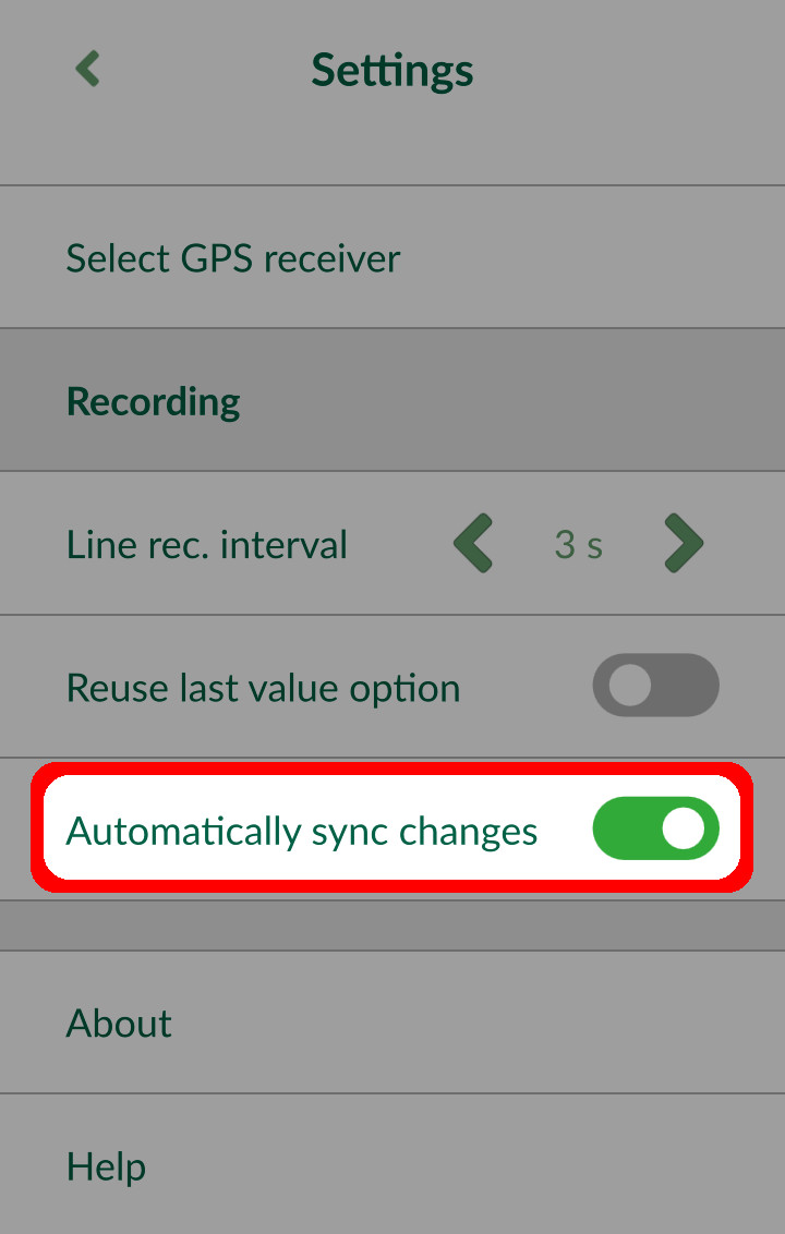 Automatically synchronise changes settings