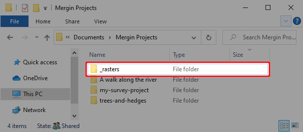 File folder storing large data