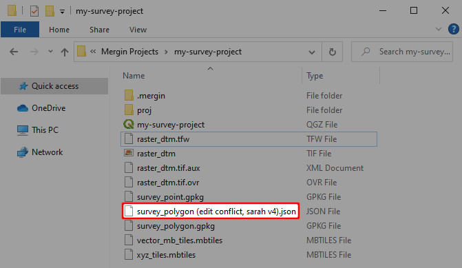 Conflict file in PC folder