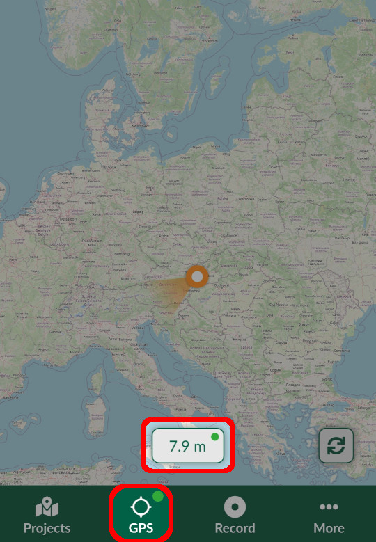 Mergin Maps mobile app GPS accuracy