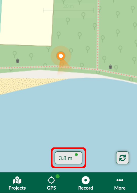 GPS accuracy displayed in Mergin Maps Input