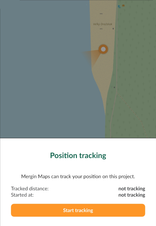 Start tracking in Mergin Maps mobile app