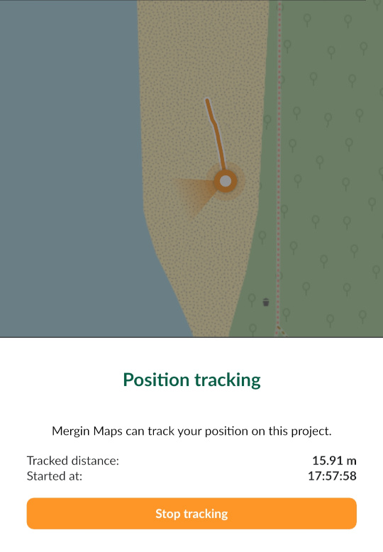 Stop tracking in Mergin Maps Input
