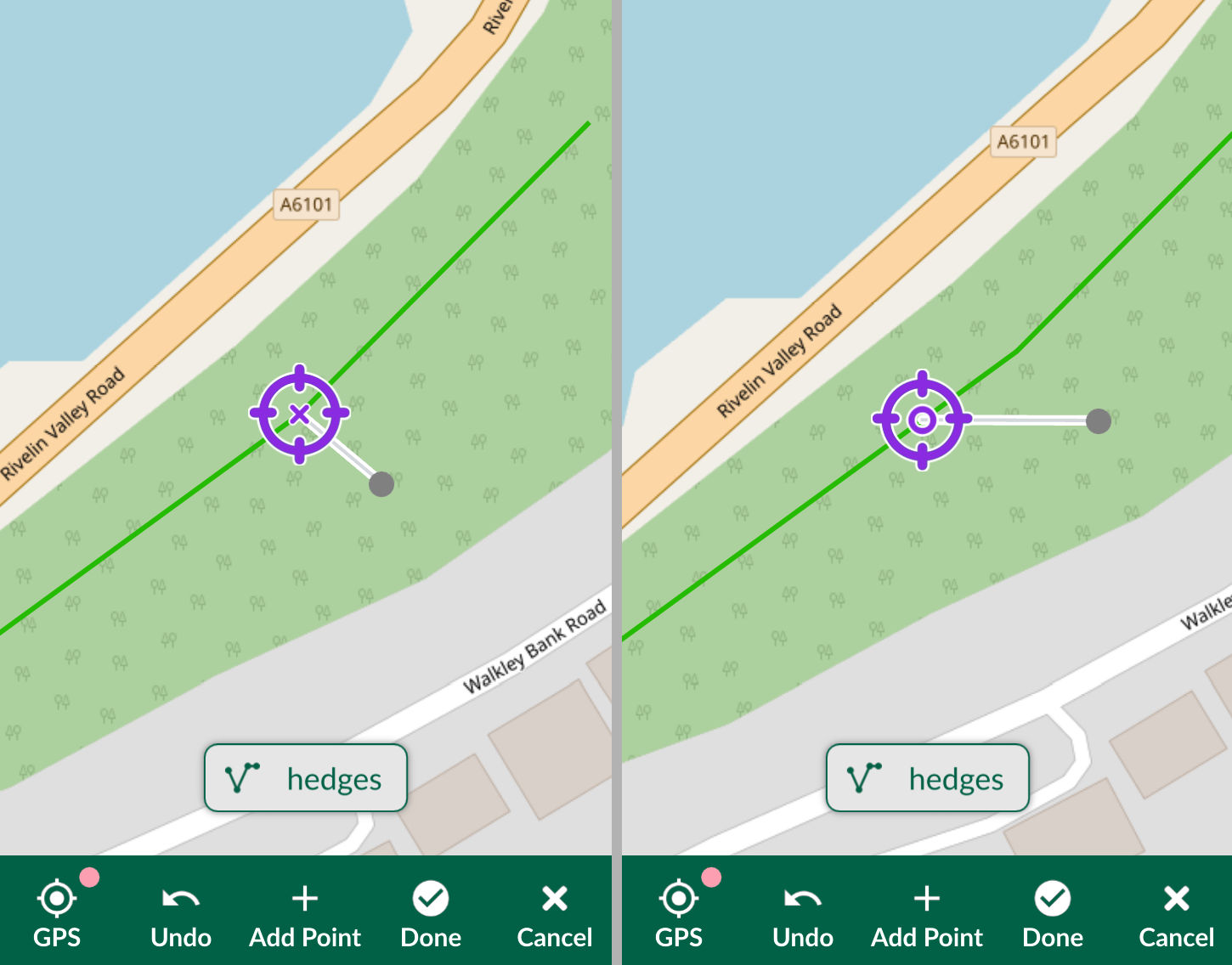 Snapping Vertices and Segments in Mergin Maps mobile app