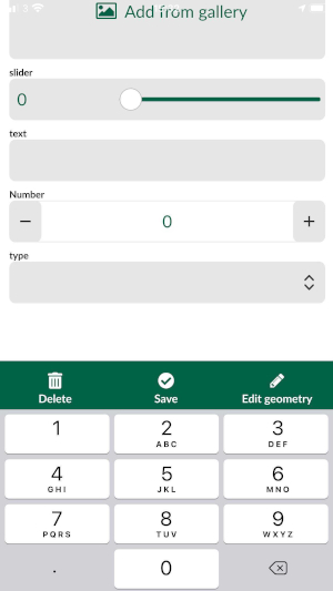 Mergin Maps mobile app number range field form