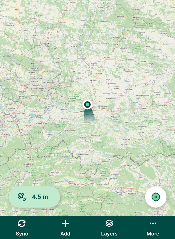 A project opened in Mergin Maps mobile app