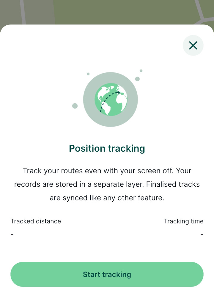Start tracking in Mergin Maps mobile app