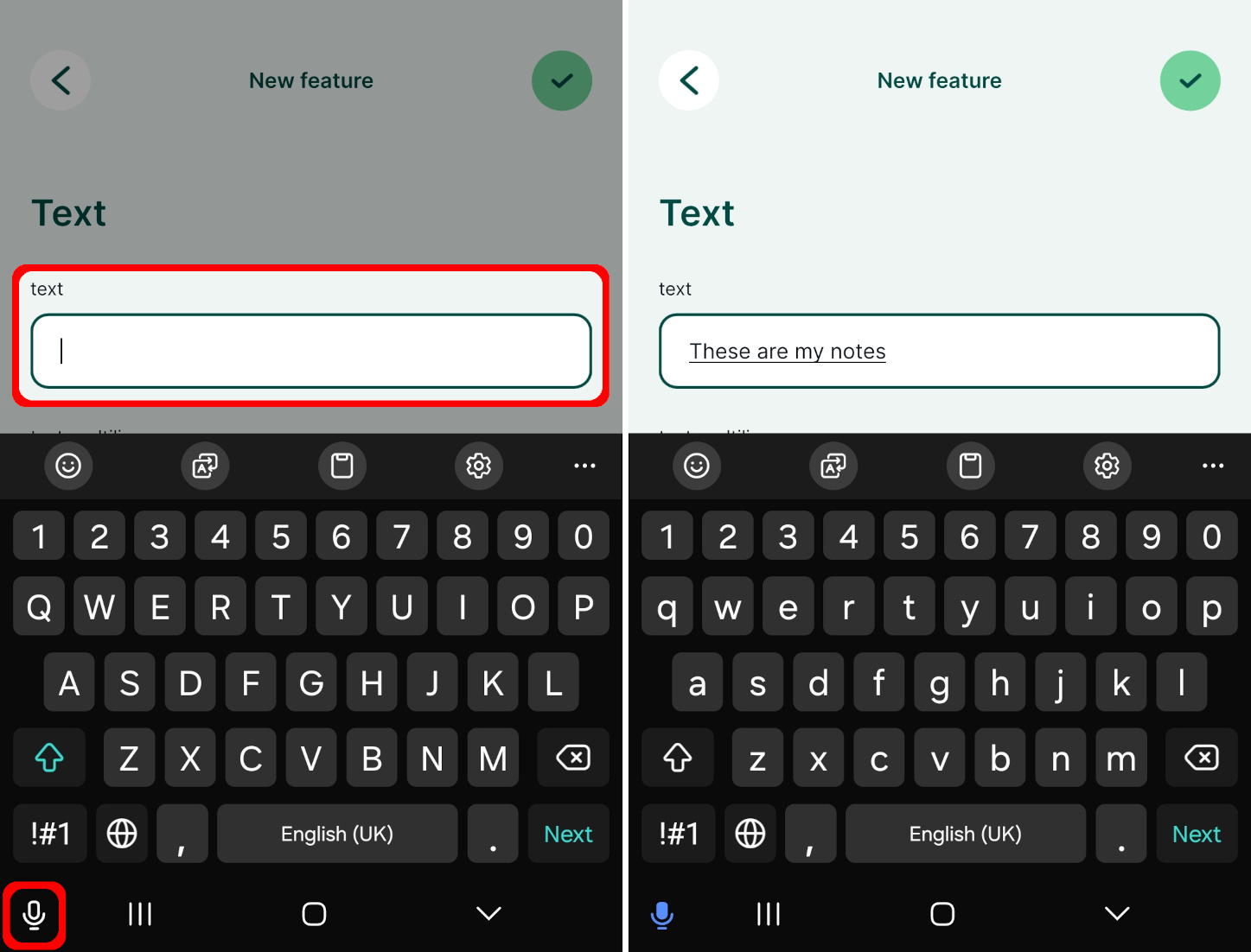 Using voice to text in Mergin Maps mobile app