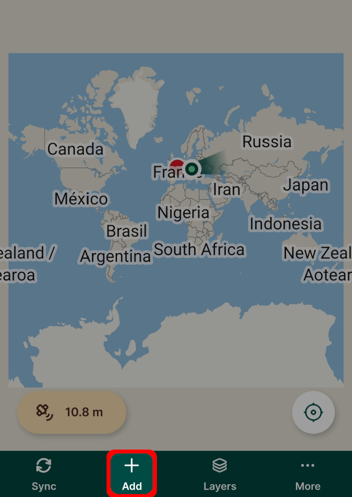 Mergin Maps mobile app Record tab