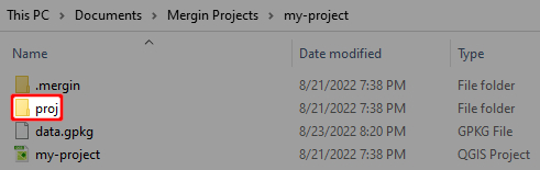 proj folder in project folder