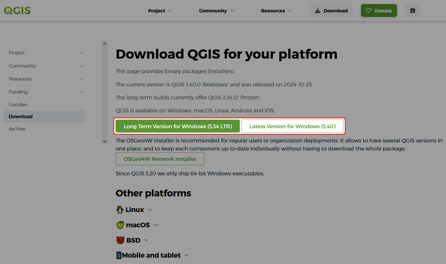 QGIS standalone installer download