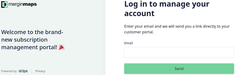 Logging in to stripe with an email