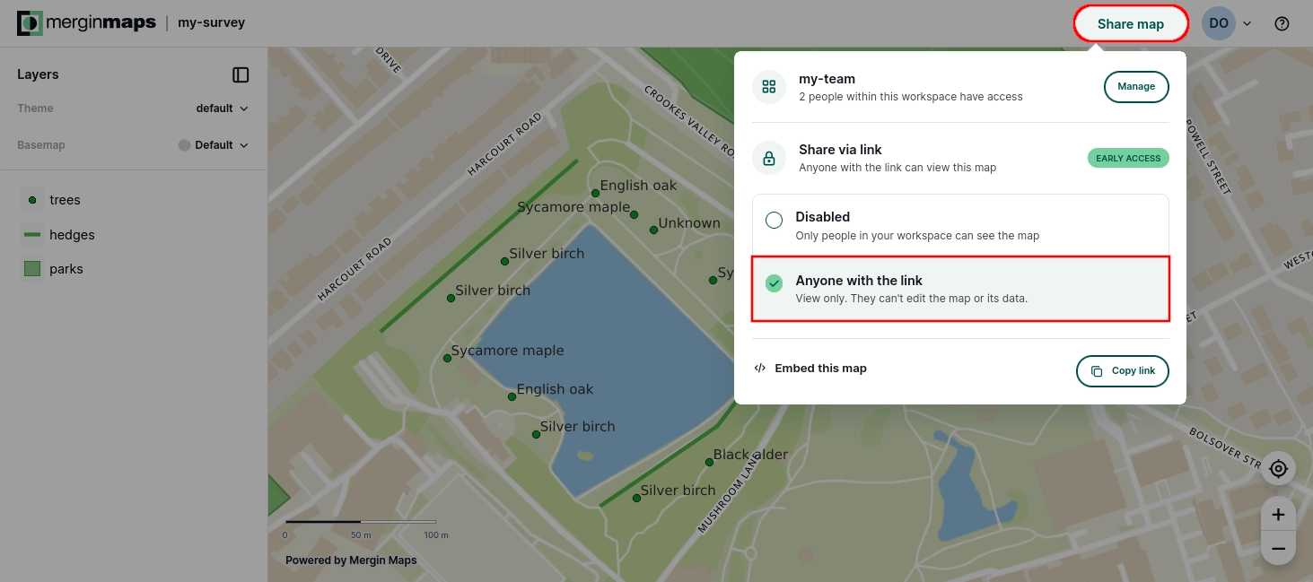 Sharing maps via URL Sharing maps via URL