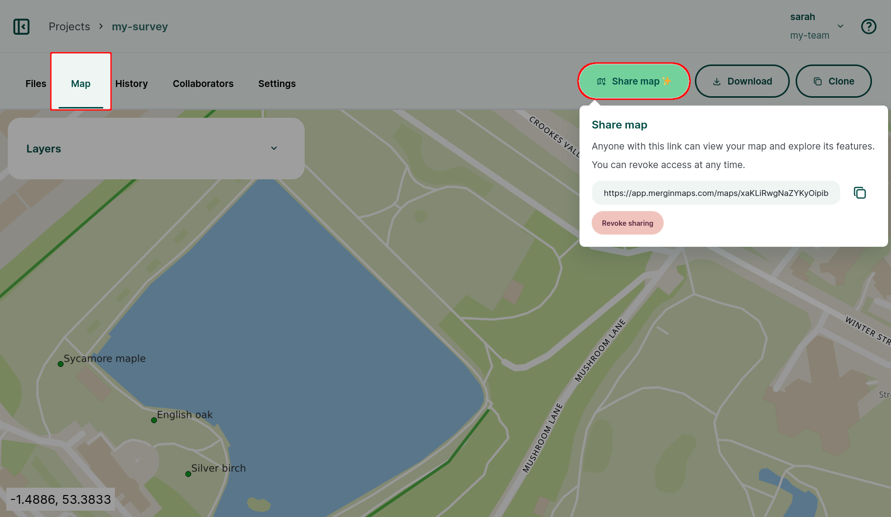 Sharing maps via URL Sharing maps via URL