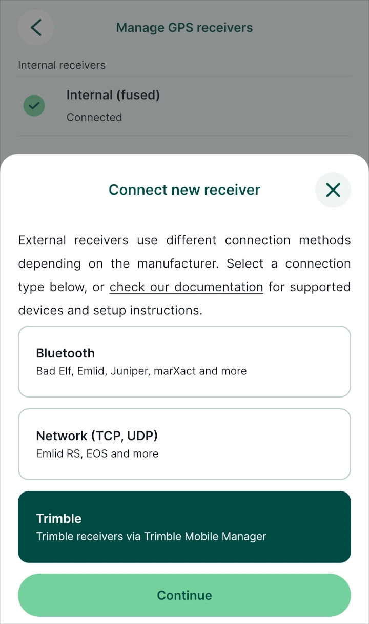 Mergin Maps mobile app Connect Trimble receivers Mergin Maps mobile app Connect Trimble receivers
