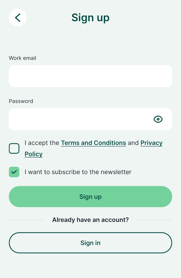 Mergin Maps mobile app register