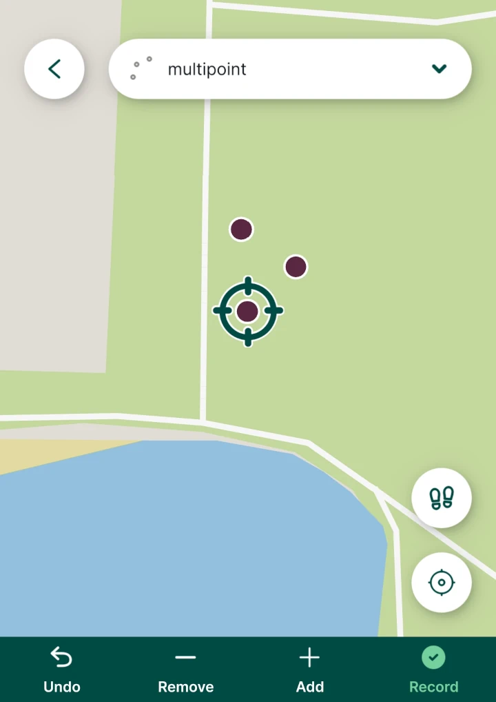 Adding a multipoint in Mergin Maps mobile app Adding a multipoint in Mergin Maps mobile app