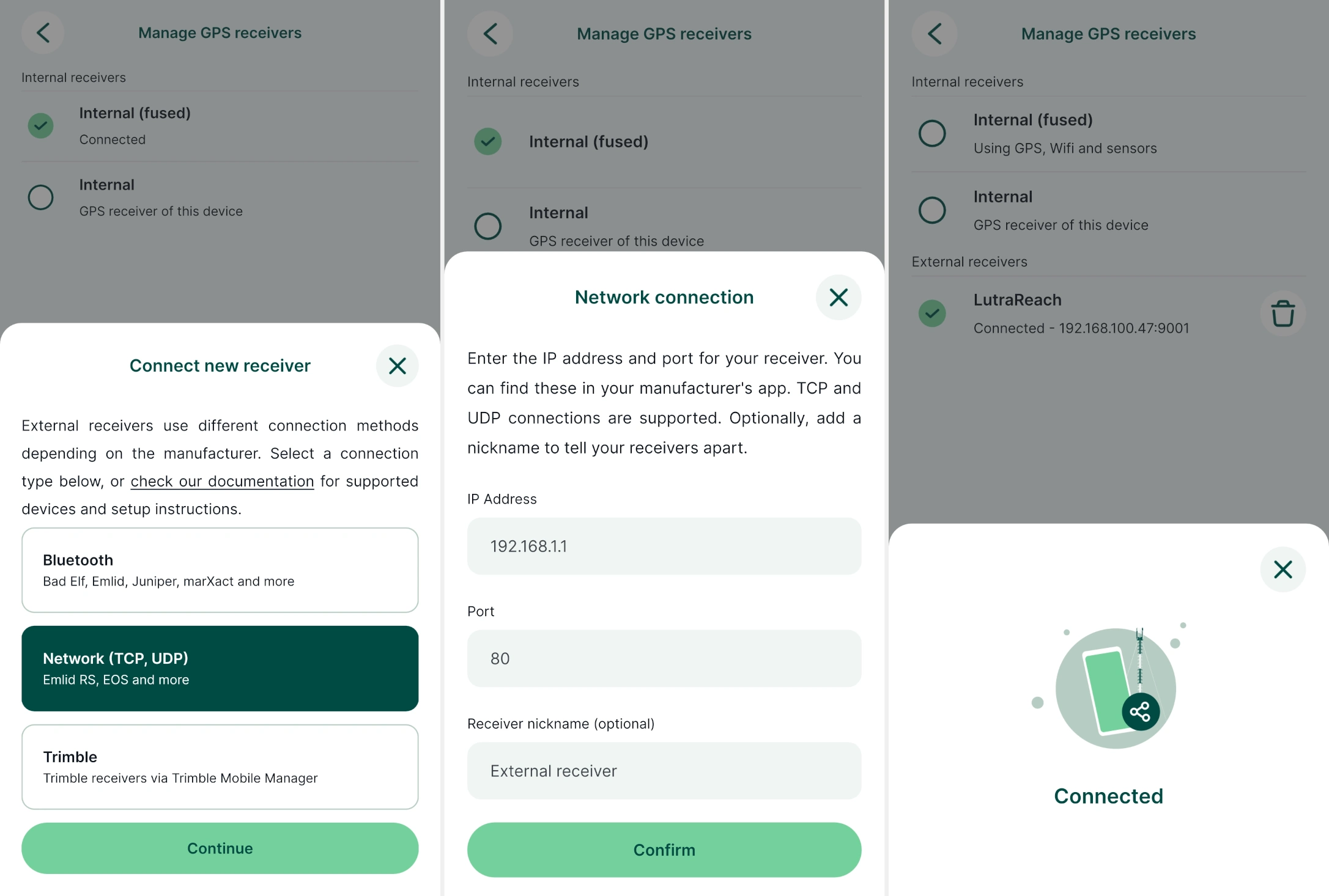 Connect a GPS receiver using a network provider Connect a GPS receiver using a network provider