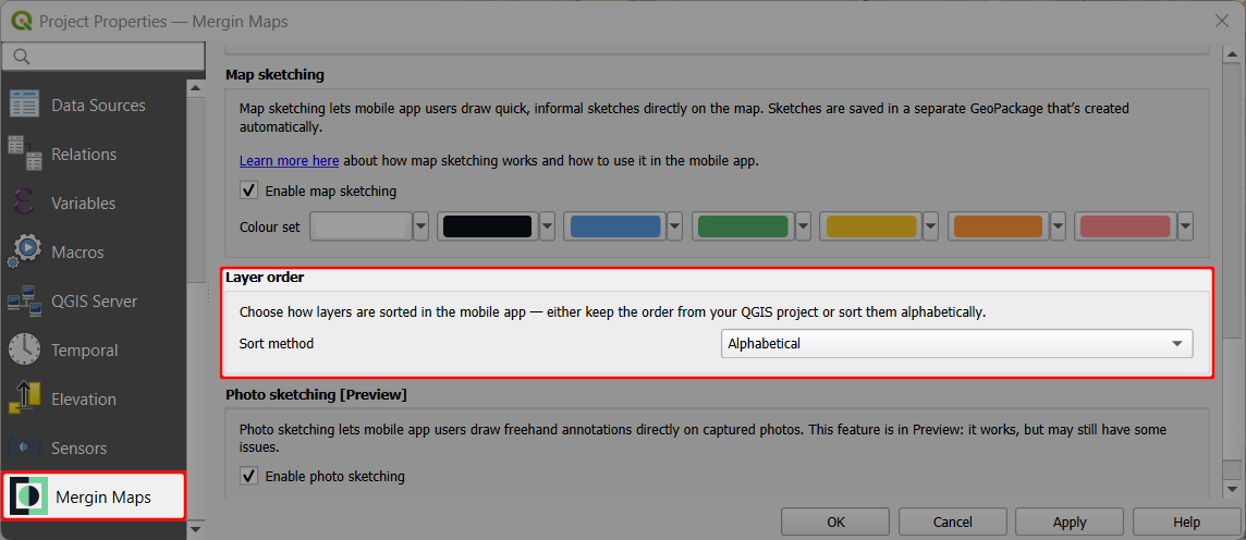 Layer order in QGIS Mergin Maps project Layer order in QGIS Mergin Maps project