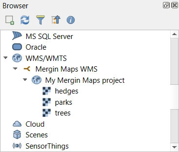 QGIS connected WFS layers QGIS connected WFS layers