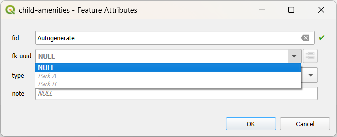 QGIS attributes form relation reference