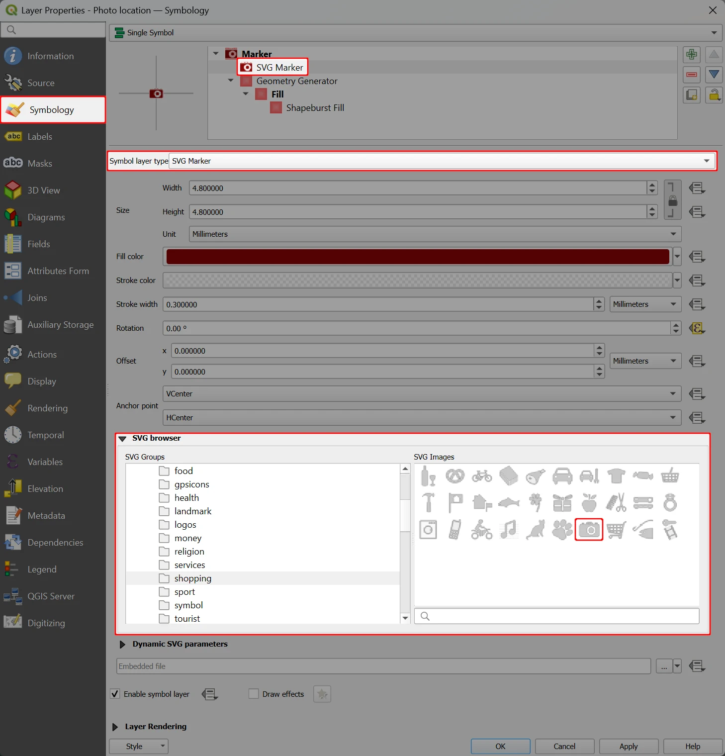 QGIS photo direction symbology QGIS photo direction symbology