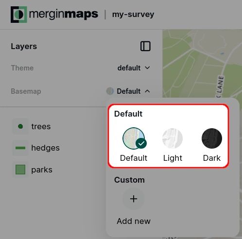 Mergin Maps Webmaps background maps Mergin Maps Webmaps background maps